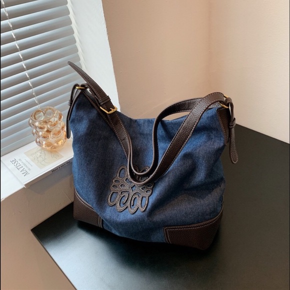 Handbags - Blue Large Capacity Canvas Tote Bag/ Shoulder Bag